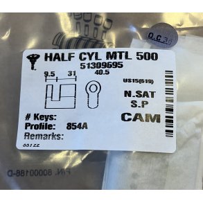 C30,5mm (40,5mm) MTL500/854 1/2 EURO CYL