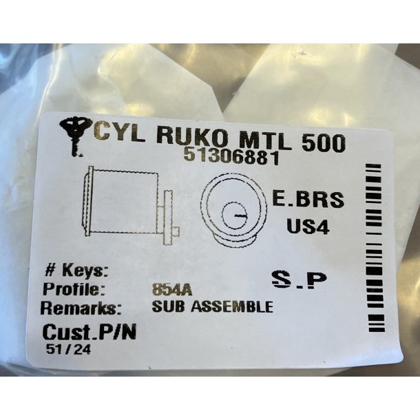 Rund cylinder MTL500/854 NST (GL. Ruko)