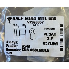 C35mm (44,5mm) MTL500/854 1/2 EURO CYL