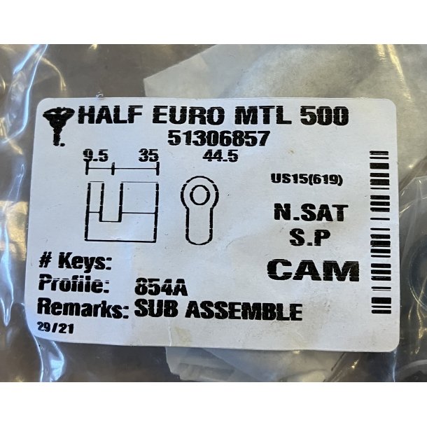C35mm (44,5mm) MTL500/854 1/2 EURO CYL