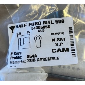 C45mm (54,5mm) MTL500/854 1/2 EURO CYL