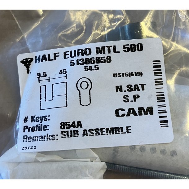C45mm (54,5mm) MTL500/854 1/2 EURO CYL